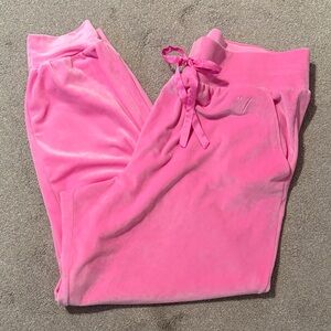 Pink Victoria Secret Velour Jogger/Lounge Pants